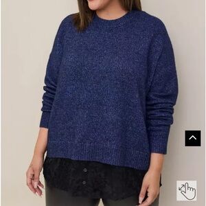 Torrid Vegan Cashmere Pullover 2-Fer Sweater